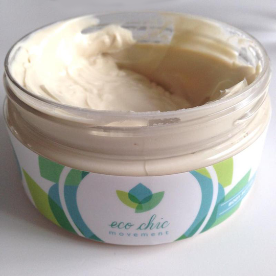 A tub of Eco Chic Movement body butter on a white background, one of our non toxic skincare products