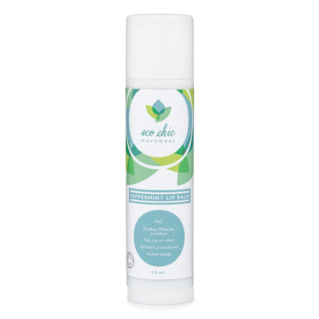 A tube of peppermint scented non toxic lip balm from Eco Chic Movement