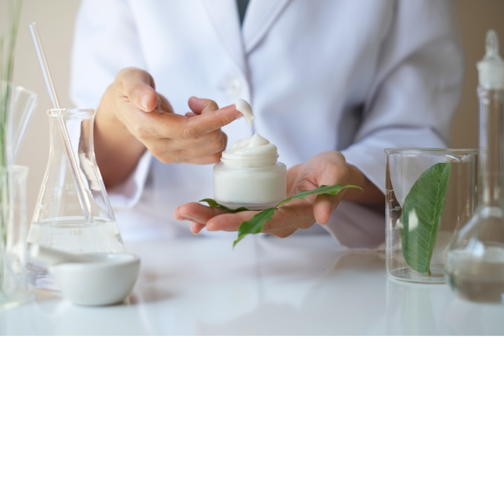 scientist researching non-toxic skincare products 