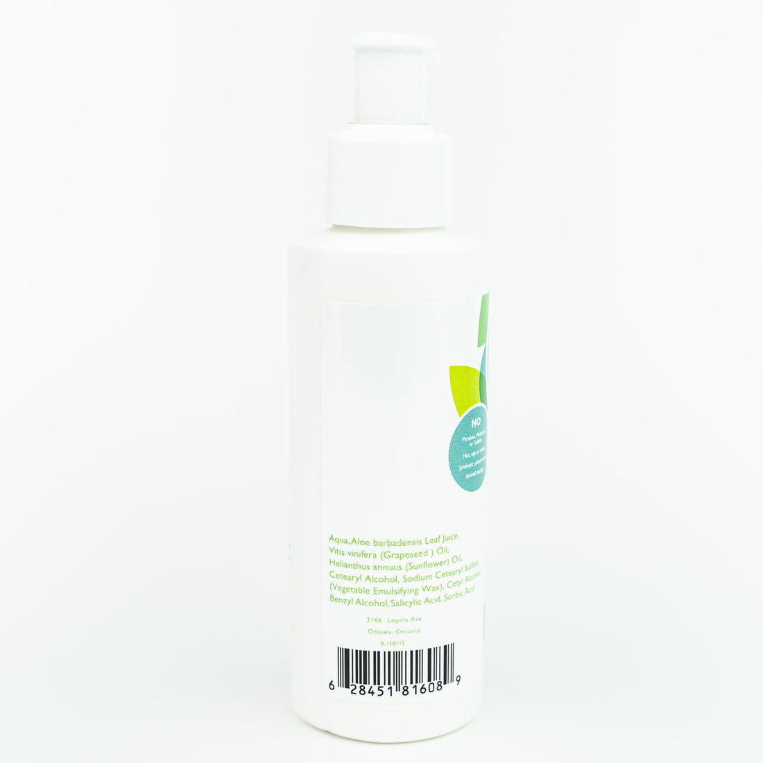 All natural skincare ingredients are listed on the side of a bottle of non toxic hand lotion
