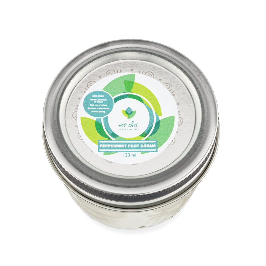 Non Toxic Peppermint Foot Cream - vegan, small batch and handmade - from Eco Chic Movement